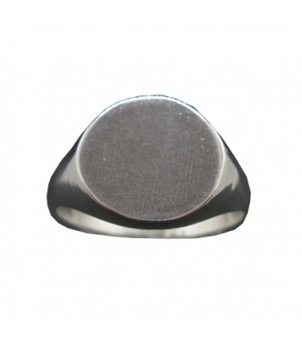 R002122 Custom Engraved Sterling Silver Signet Men Ring Plain Solid Genuine Stamped 925
